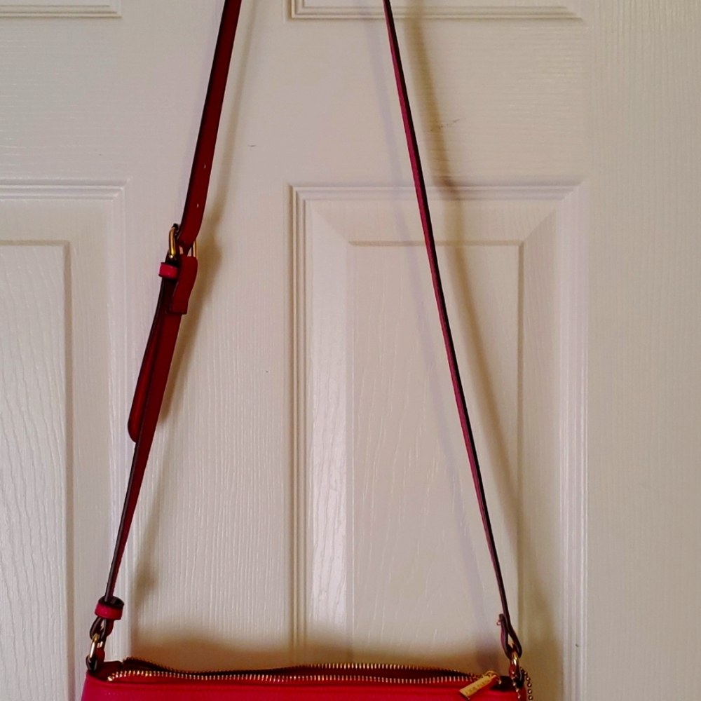 Anne Kline over the shoulder pink purse